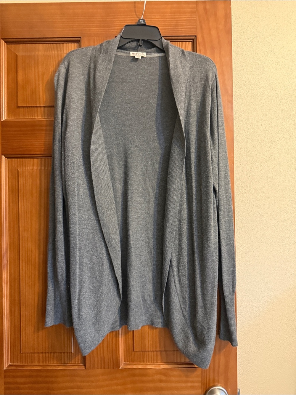 Size XXL Gray Open-Front Draped Cardigan from Merona